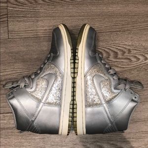 Nike Hi Top silver metallic with sparkle